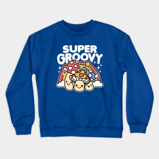 Vintage Super Groovy 80s Kawaii Mushrooms Crewneck Sweatshirt